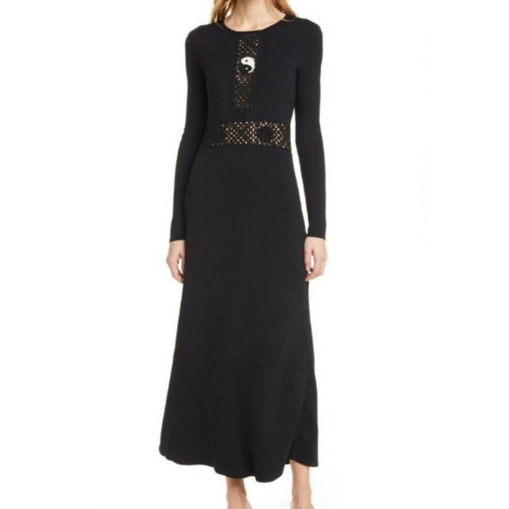 STAUD black yin yang petal dress - Picture 1 of 7